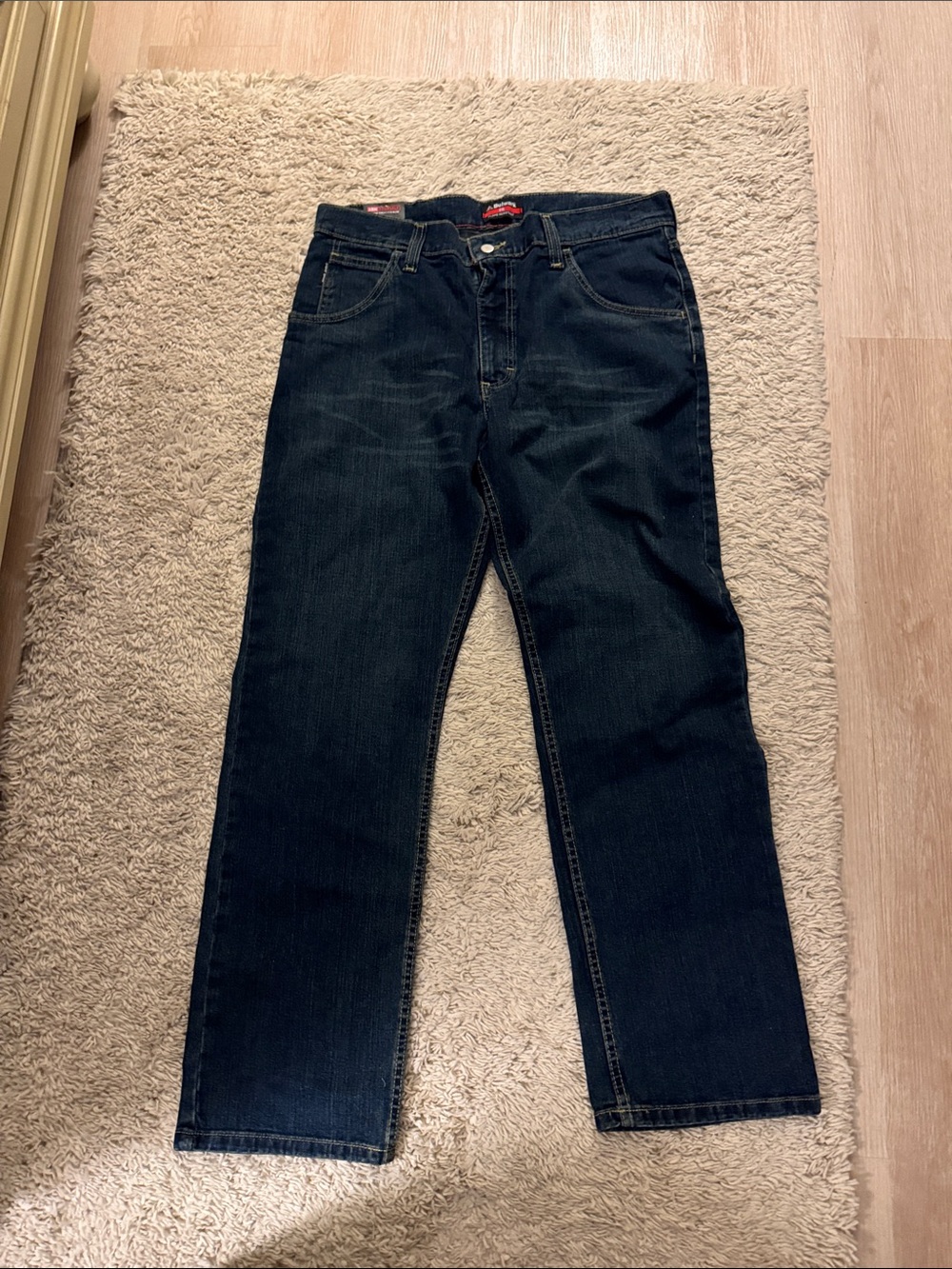 Men's Straight-Leg Jeans in Dark Blue Denim